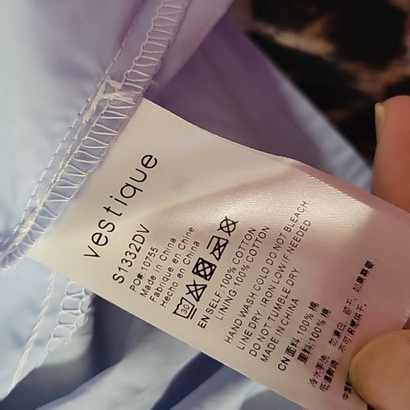 NWT Vestique Light Blue Ruffle Wrap Size Small Dress - Picture 5 of 7